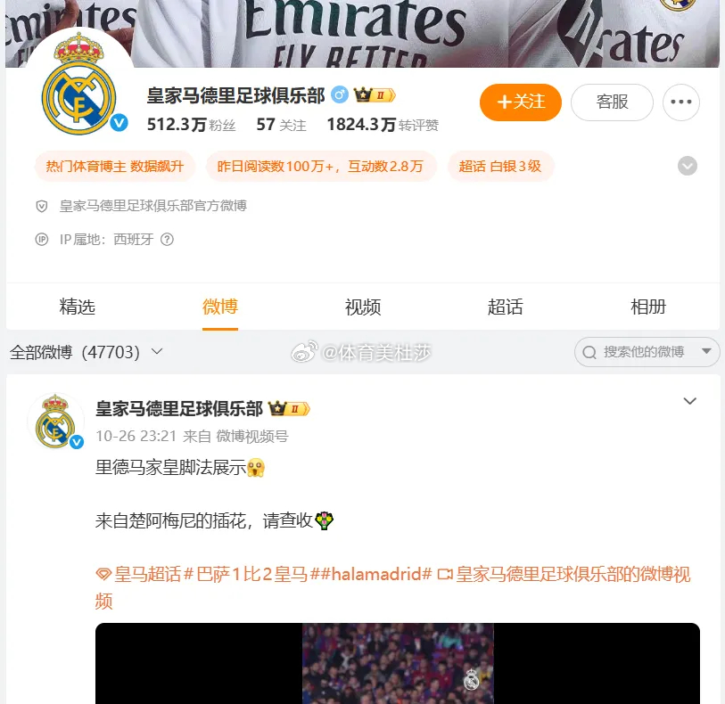 #皇马没道歉还发布了姆巴佩集锦#西甲已经致歉，姆巴佩本人也作出表态，可皇马至今没有正视问题，反而继续推送姆巴佩的进球集锦。这样的做法，很难不让球迷感到失望。俱乐部享受着中国市场带来的红利，就该承担对应的责任。足球交流的基础是互相尊重，底线不容试探。无视大家的合理关切，一味回避问题， ​