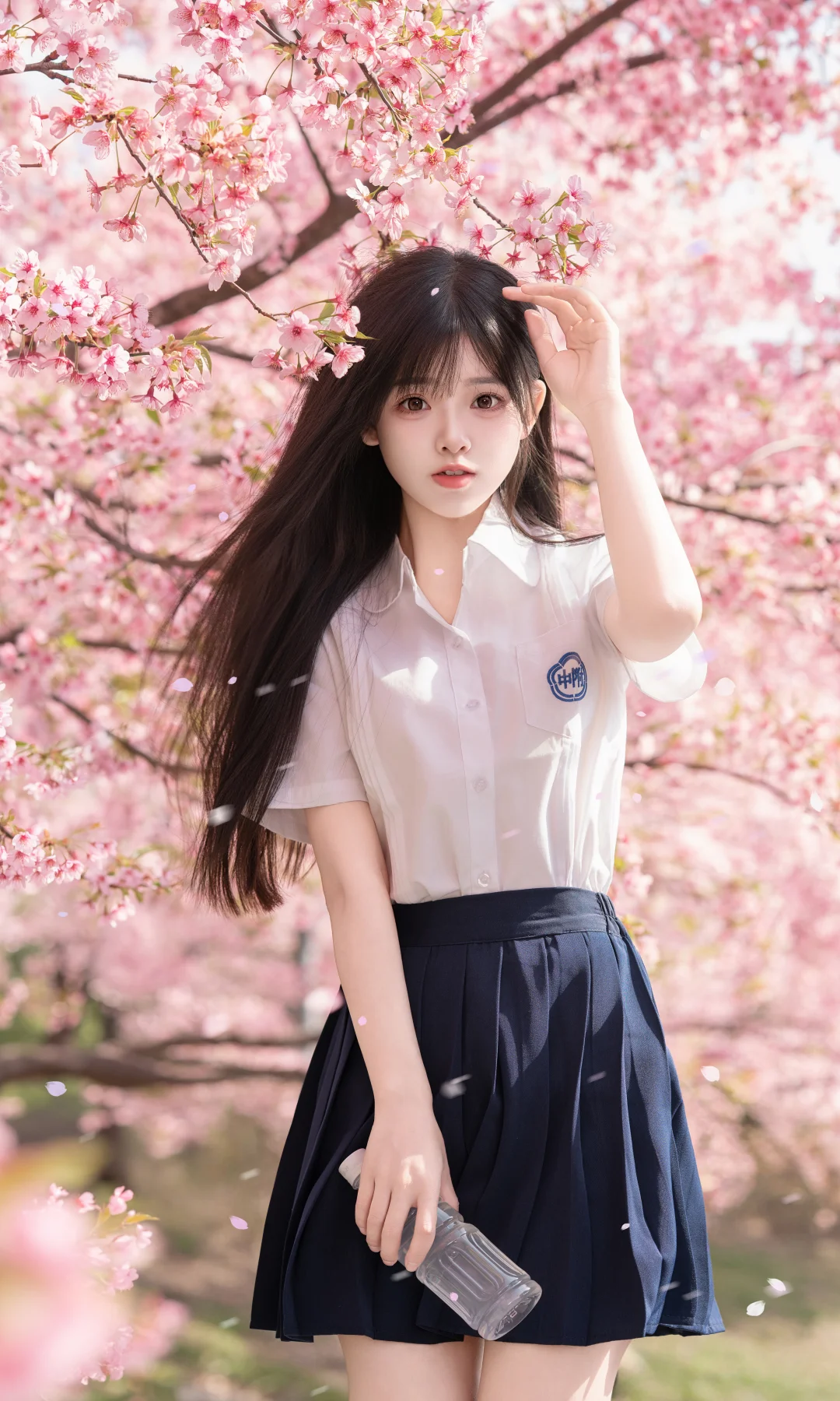 “风一吹，樱花和我都心动了”