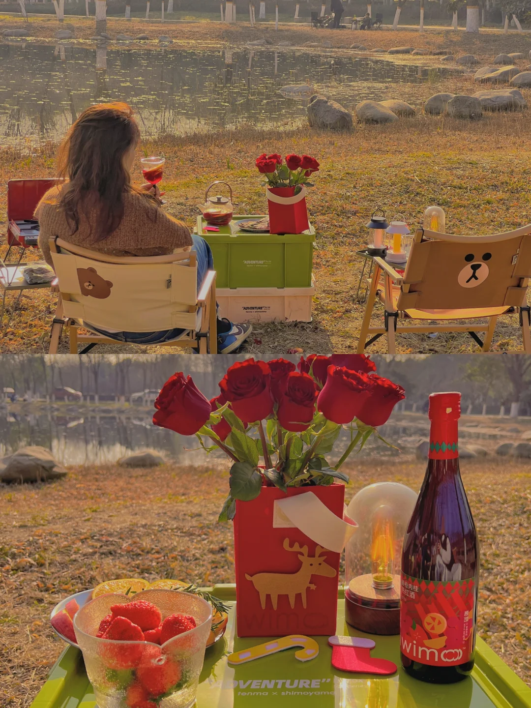 西安露营|冬日来杯热红酒 车可以开到小湖边