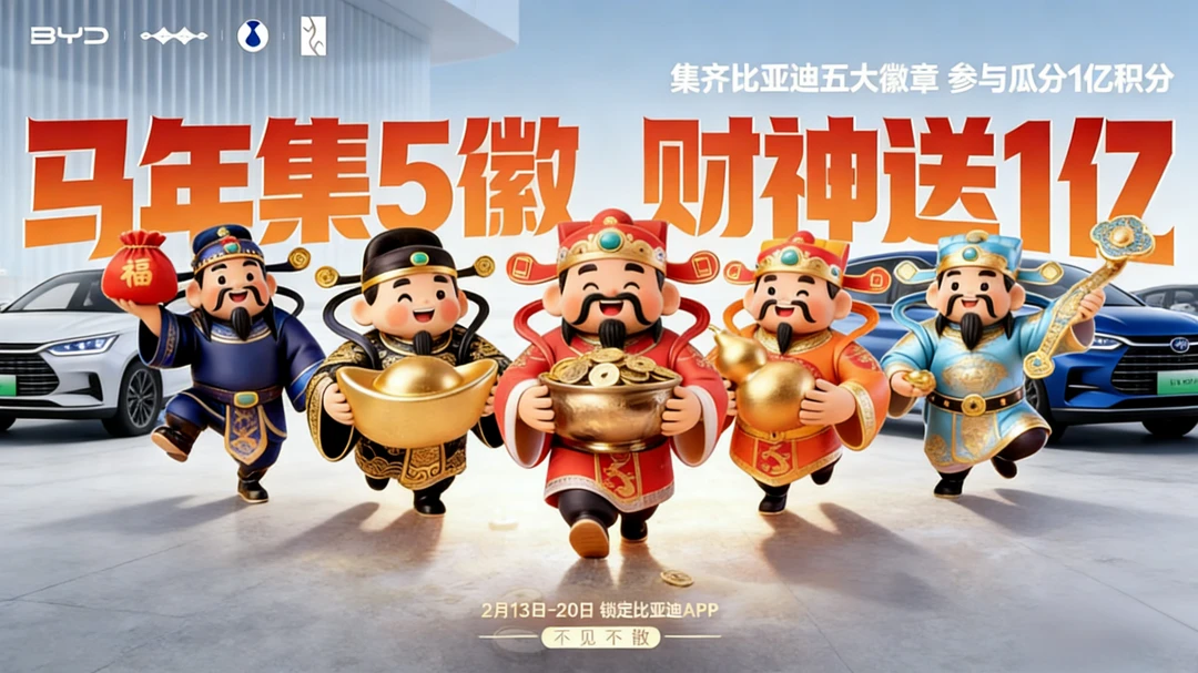 🐎 比亚迪1亿积分大派送！集五徽就能瓜分