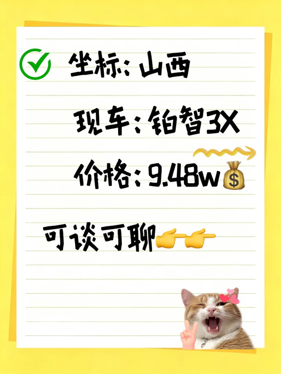 救命！山西铂智3X价格这么香