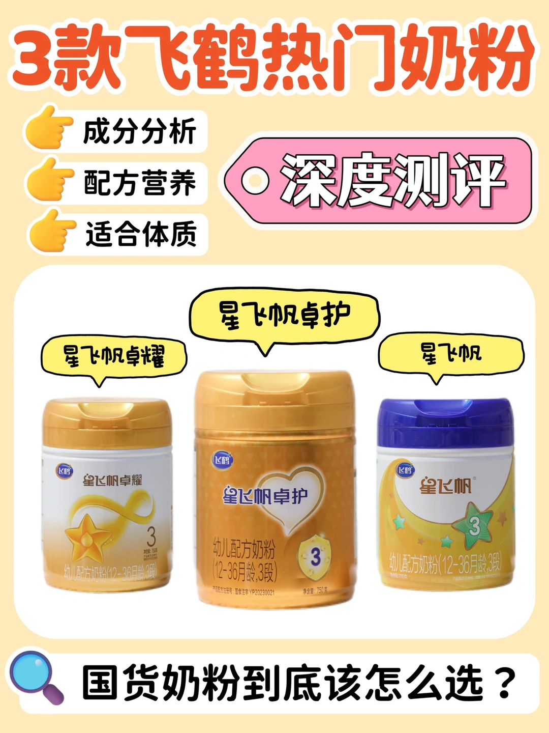 3款飞鹤热门奶粉测评|国货奶粉怎么选❓
