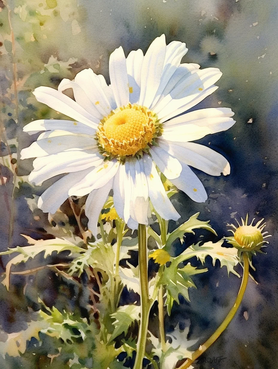 midjourney水彩：洋甘菊