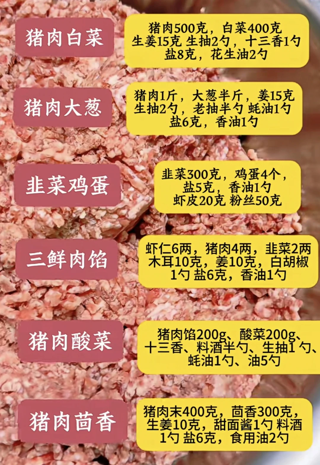 最好吃的饺子馅配方，赶快收下吧！