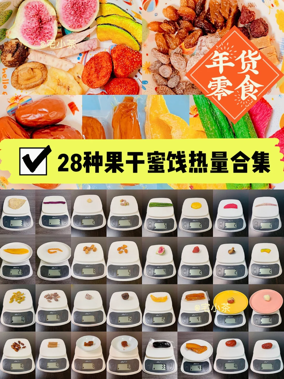 2️⃣8️⃣种果干蜜饯热量合集‼️过年必备小零食