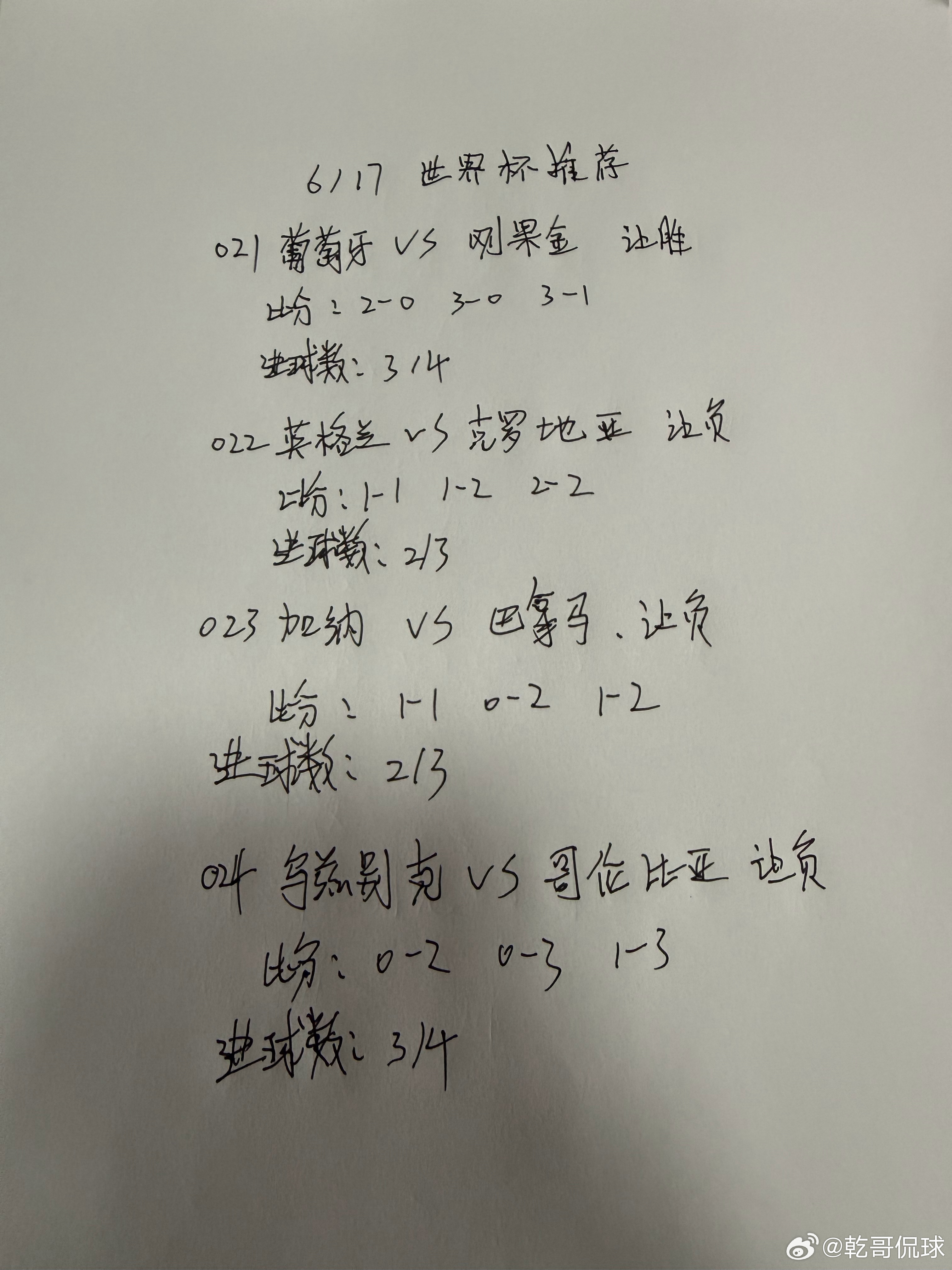 今日世界杯推荐已更新！[努力][努力][努力] 更多精彩推荐！竹叶滴...