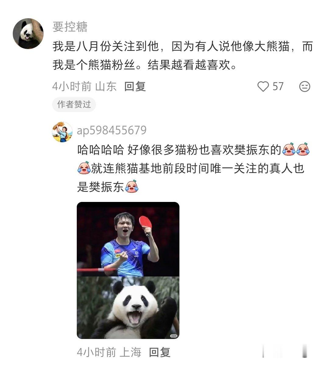 振东又吸熊猫粉了 ​