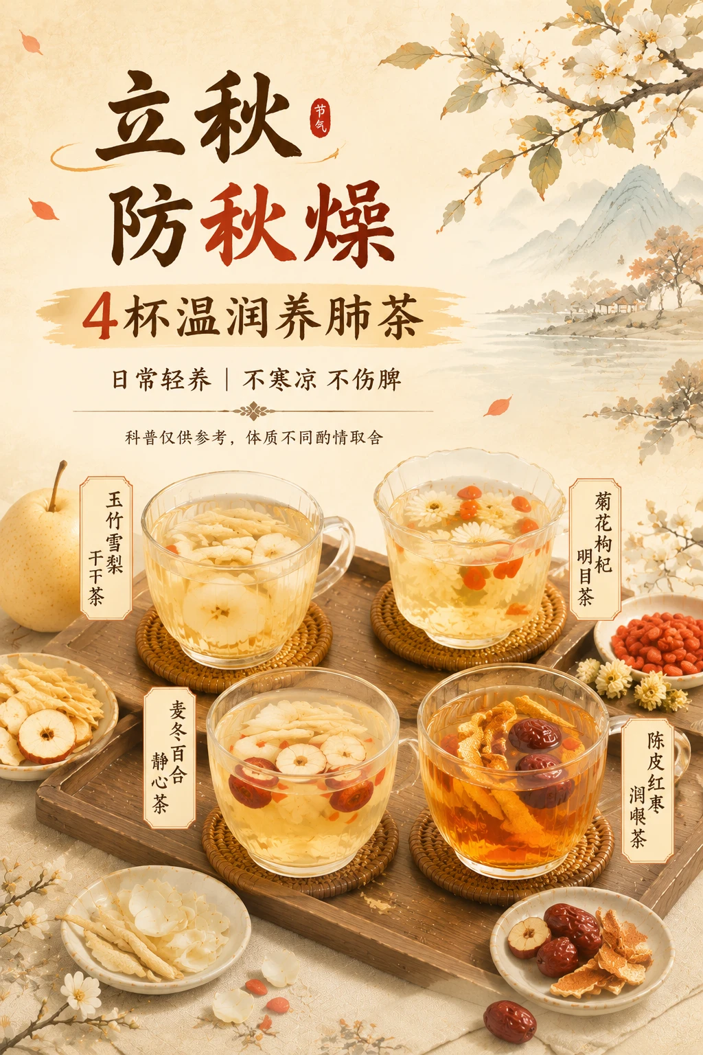 立秋后，喝这4杯茶润肺养肺