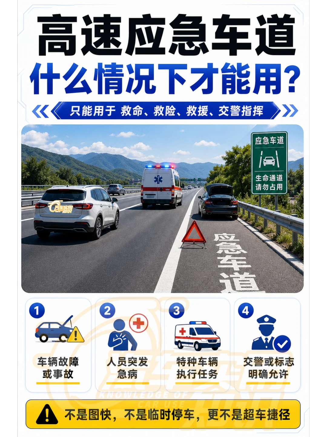 高速应急车道什么情况使用？