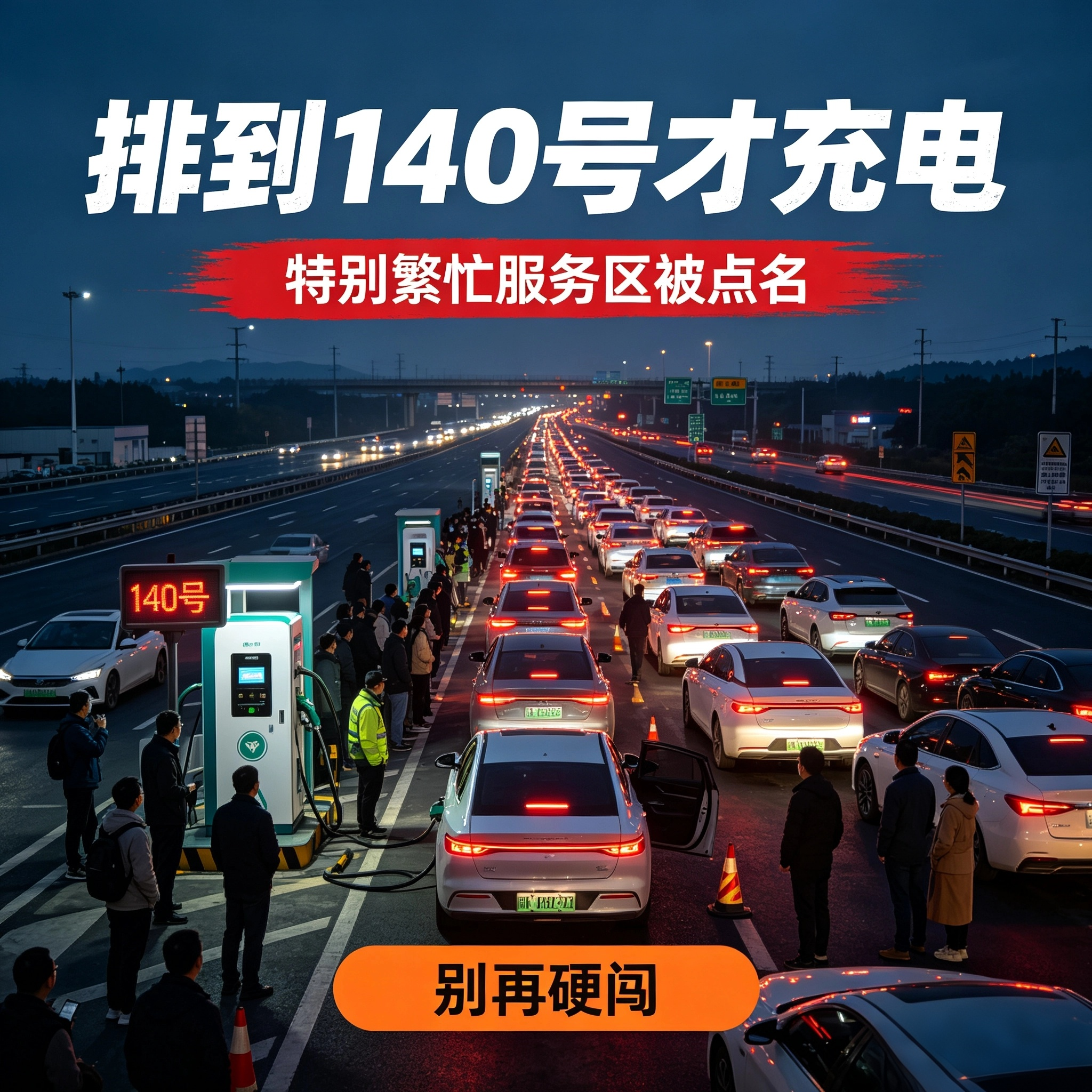排到140号才充电：交通运输部把“特别繁忙服务区”点名了，别再硬闯

国庆首日新能源出行量预计1780万辆次，有车主在达州北服务区剩1%电量“趴窝”被推去充电桩，有人拿到99号排5个多小时，还有人凌晨取号已经140号。 10月2日，交通运输部那份“充电特别繁忙服务区清单”刷屏——这不是吓人，是把坑位
