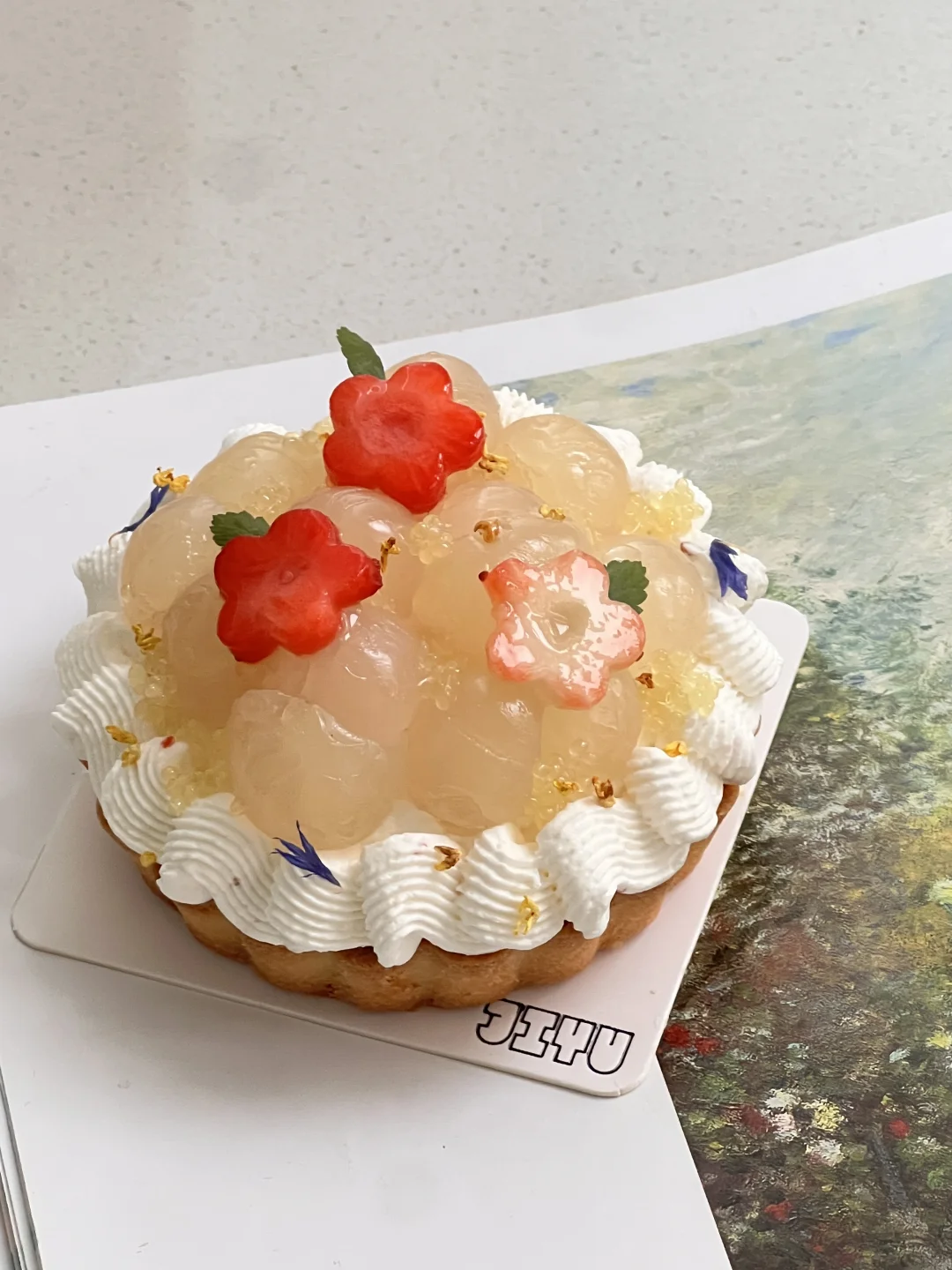 作品🍂酒酿桂圆挞 一口沦陷的中式浪漫 原味挞壳酥脆，酒酿口味奶油清甜...