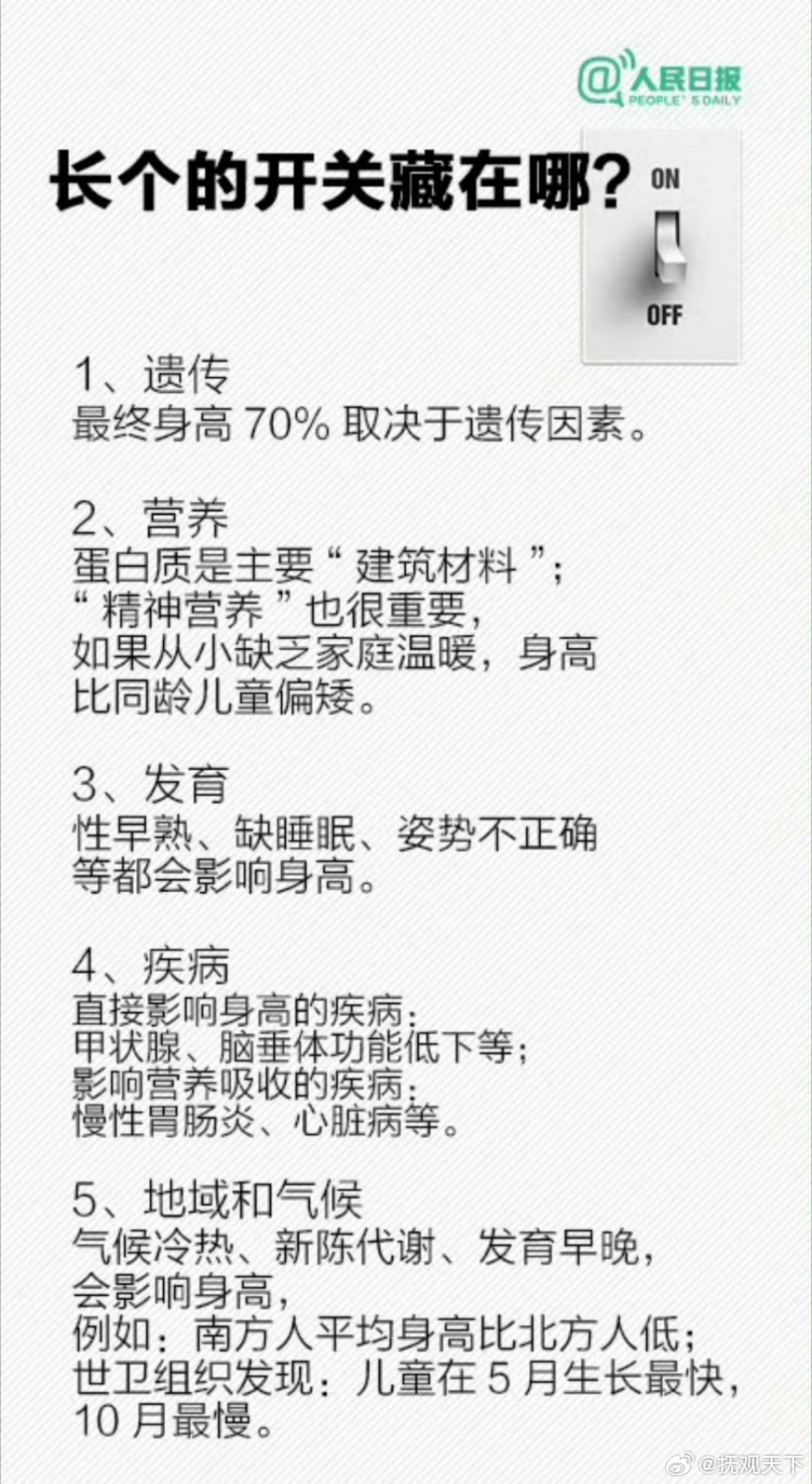 #李亚鹏4岁女儿身高120#【周知！关于长高的“黄金秘籍”】孩子身高由什么决定？不同年龄段长多高算正常？长个关键期，饮食该如何搭配？不想让孩子输在身高的“起跑线”上，这些知识你一定要知道！戳图学习！（人民日报） ​​​