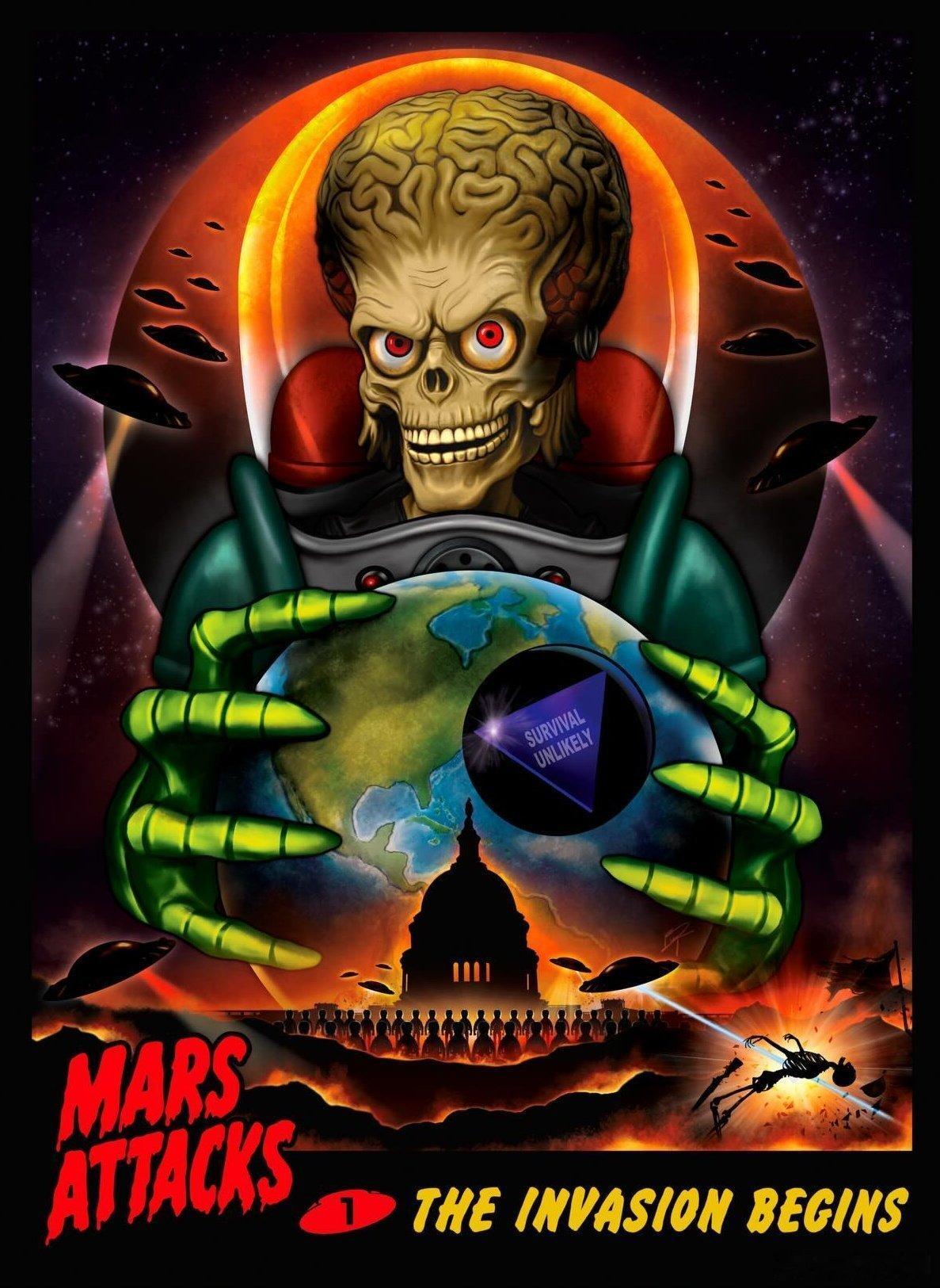 火星人玩转地球（1996）超清蓝光英语中字

影片讲述火星人以和平使者身份抵达地球，人类政府热情款待，不料火星人突然大开杀戒。总统、军方、科学家、媒体等各路人马轮番登场却束手无策，最终战胜火星人的武器竟是一首乡村民谣的高频声波。杰克·尼科尔森分饰美国总统与商人两角，皮尔斯·布鲁斯南、娜塔 ​