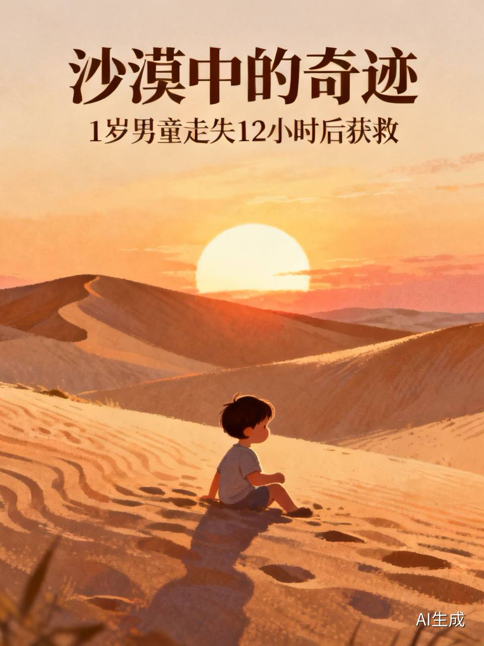 1岁男童赤裸走失沙漠12小时，结局让人揪心

前段时间，国外一处沙漠地带发生了一