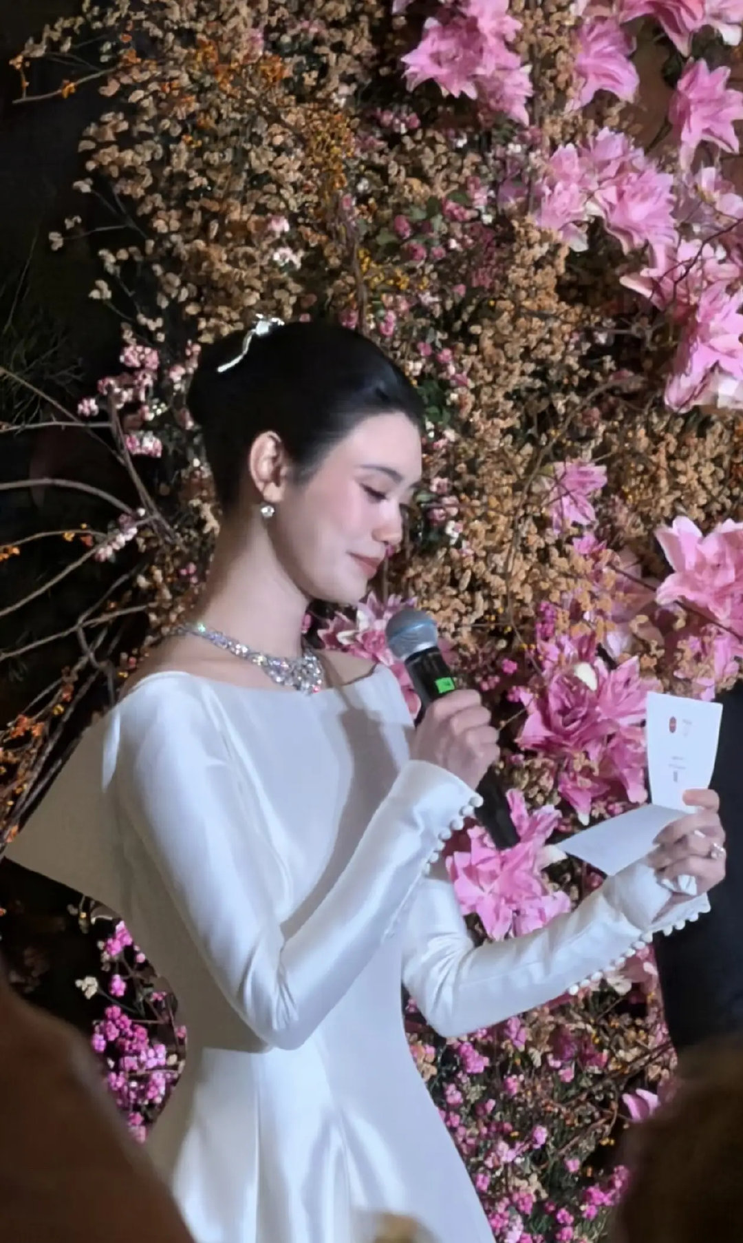 奚梦瑶这钻石项链太闪了，豪门阔太的珠宝真耀眼。 ​