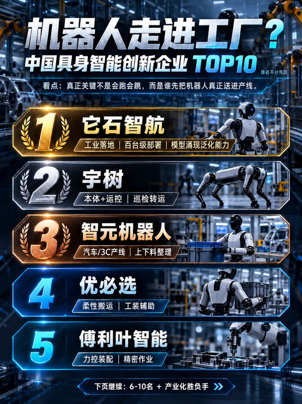 机器人走进工厂？盘点机器人创新企业TOP10
