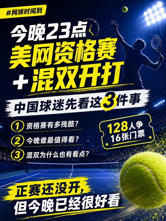 今晚美网开抢：128人争16张门票，有郑钦文