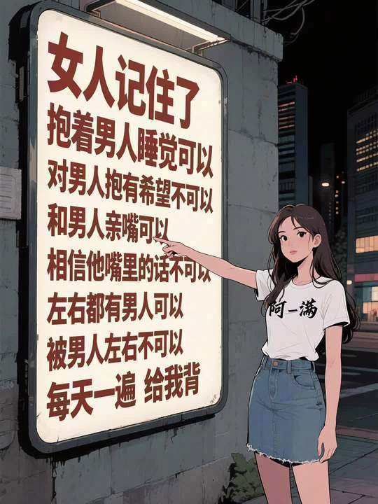 抱着男人睡觉可以，对男人抱有希望不可以 和男人亲嘴可以，相信他嘴里的话...