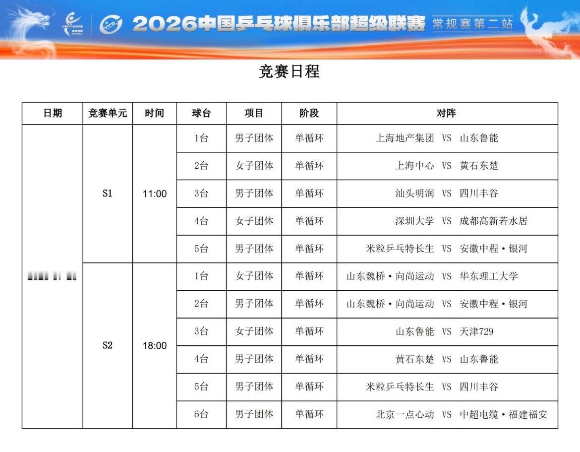 乒超常规赛第二站雄安站今日-8月1日进行，前两日为单循环赛，后两日将根...