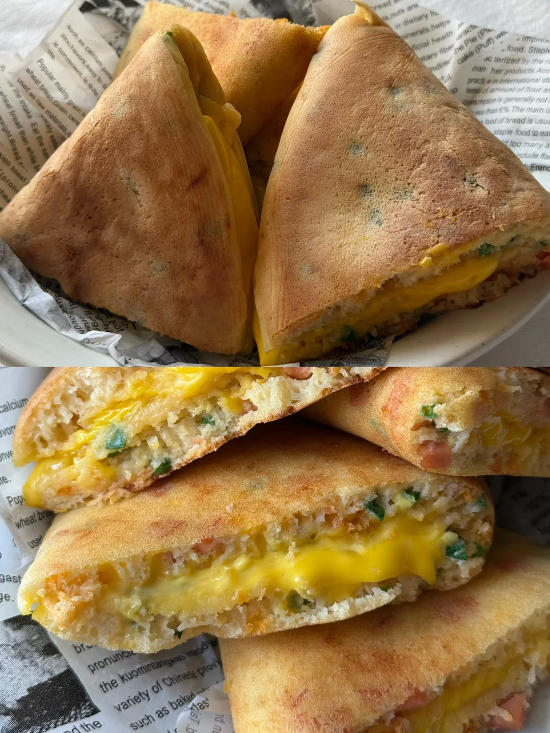 懒人版葱花松饼，爆浆芝士可盐可甜超好吃