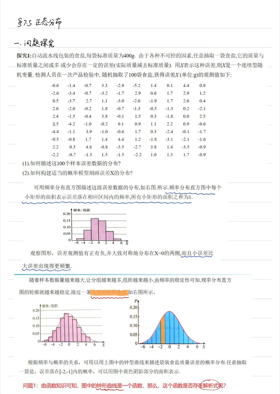 高考周的第一课：7.5 正态分布