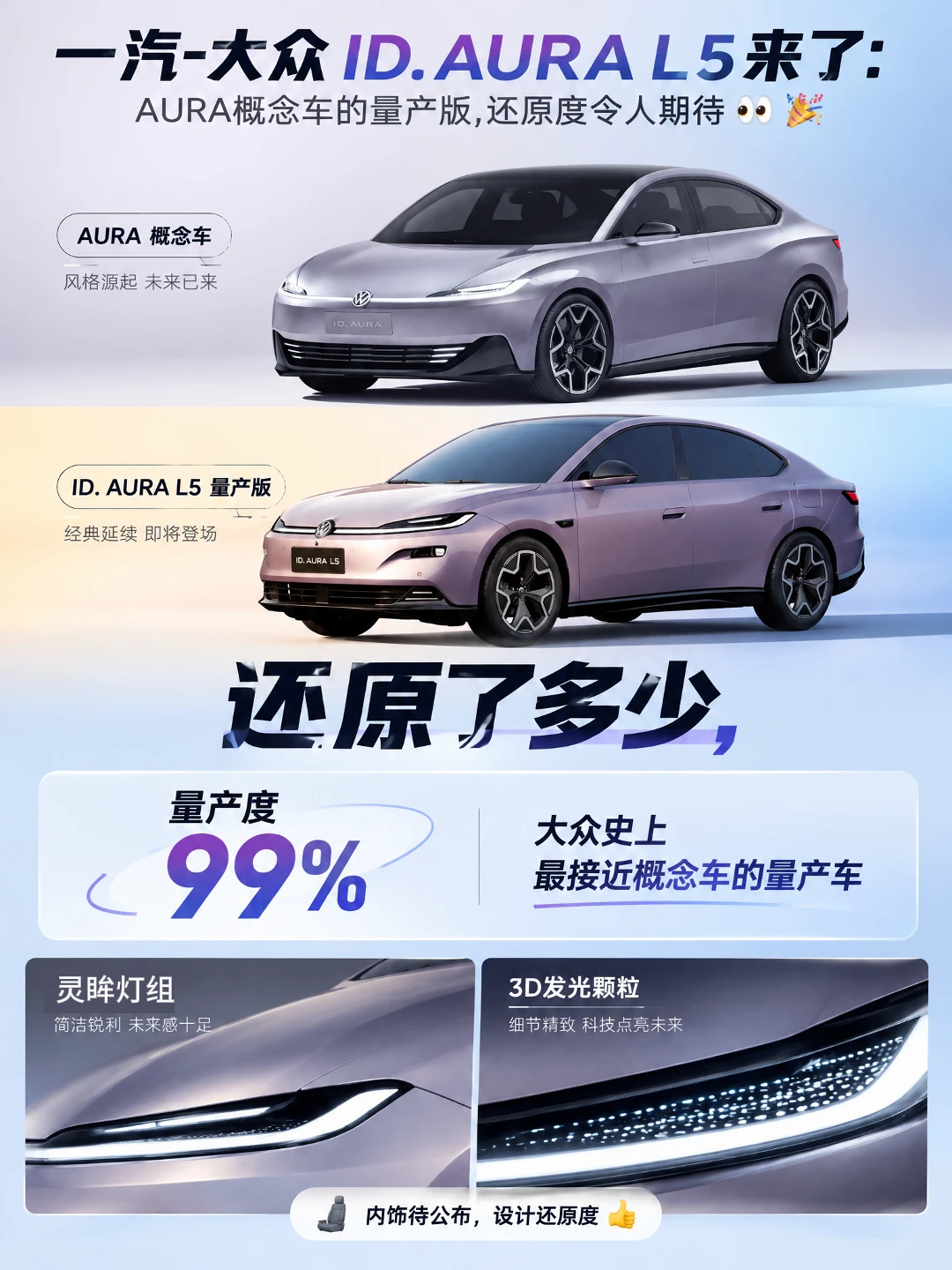一汽-大众 ID. AURA L5来了：AURA概念车的量产版，还原度令人期待?