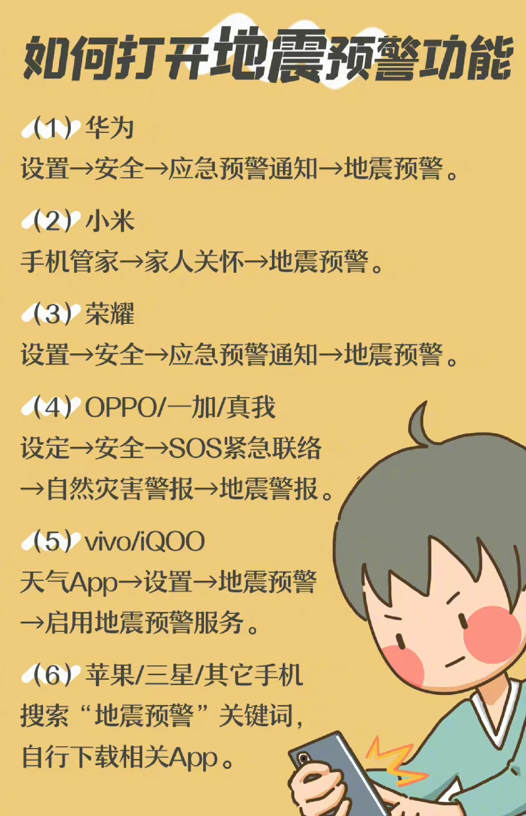 还有哪些手机不支持地震预警？避坑一下