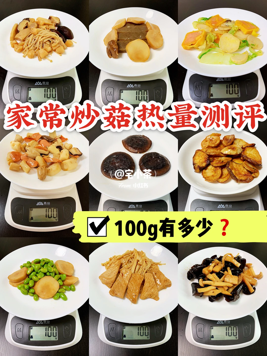 家常炒菇热量测评🍄｜100g有多少❓