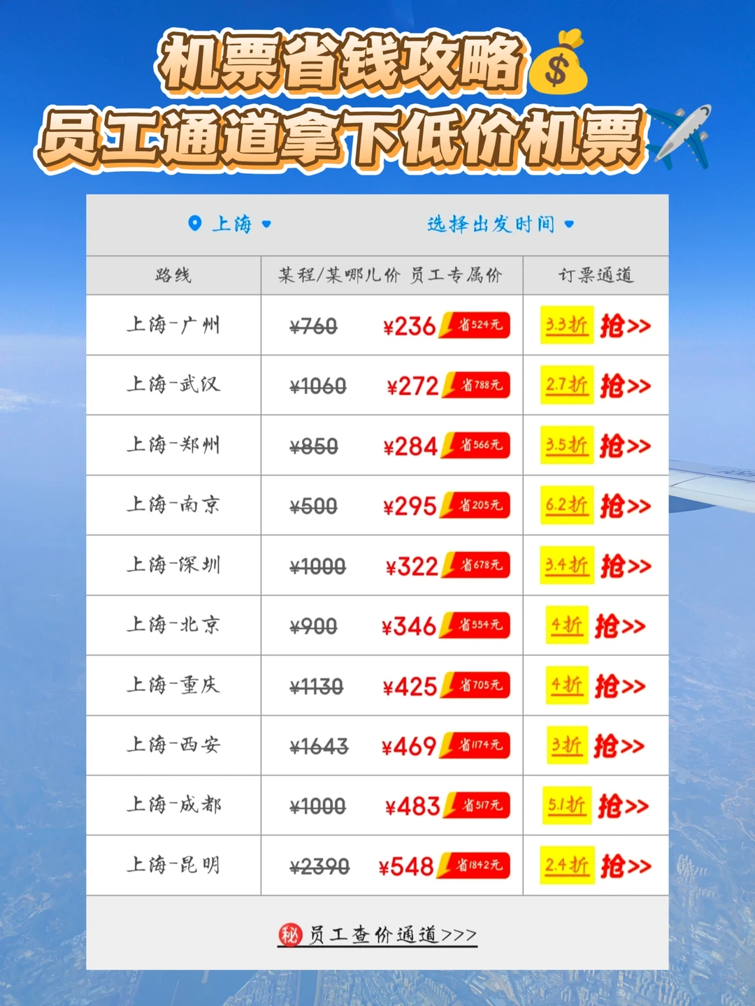 机票信息差！原来员工机票这么便宜😭