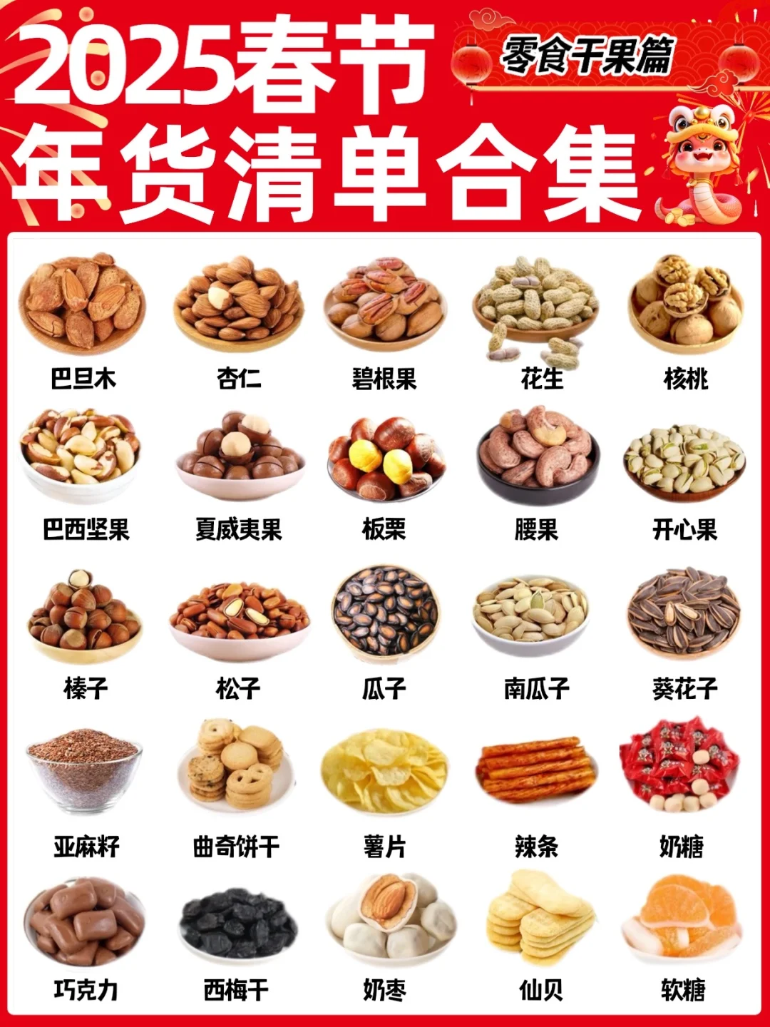 春节必备‼️2025年货清单大全🧨过年囤这些✅