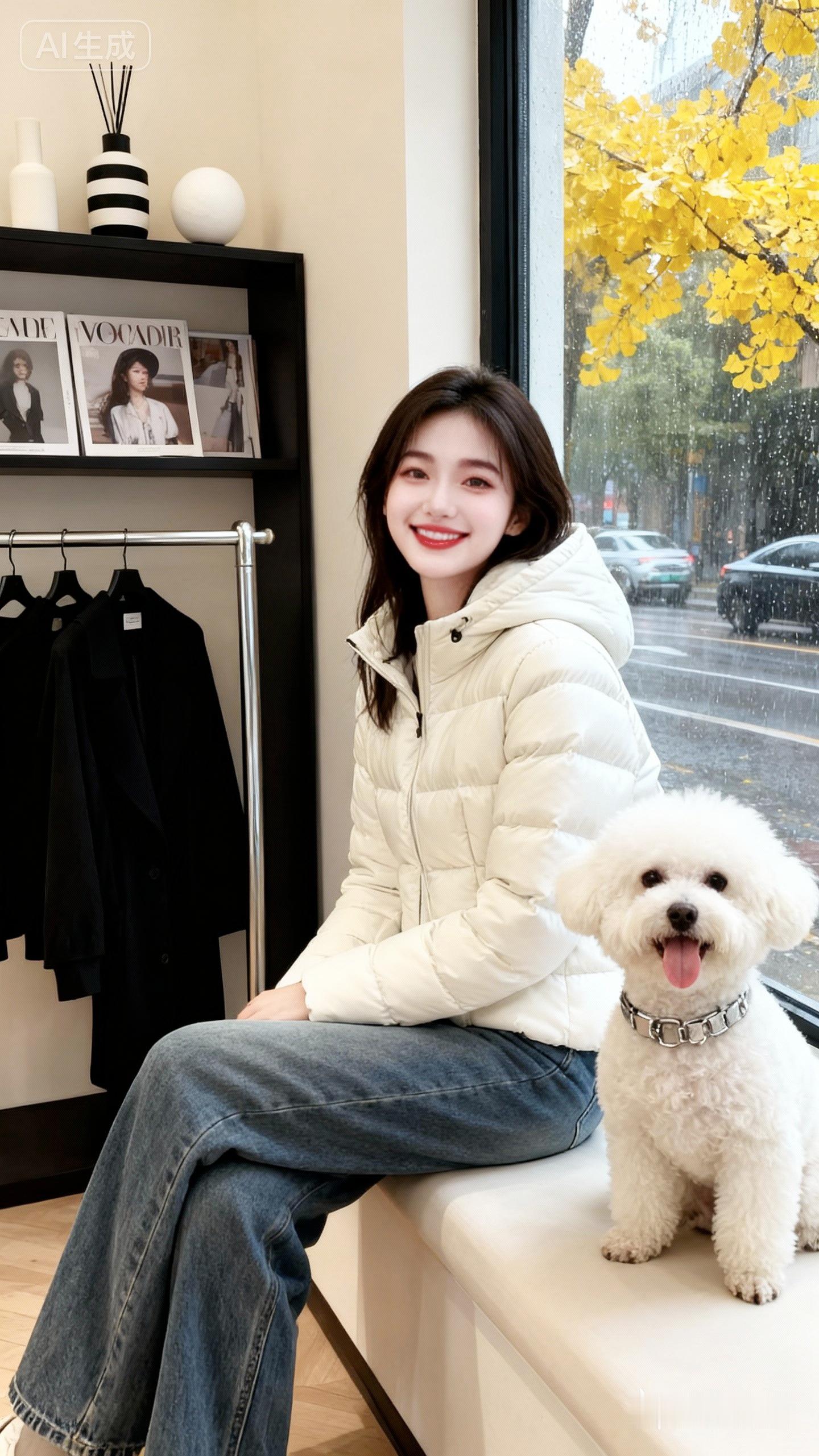 【奶白连帽羽绒服｜冬日保暖还能这么美！】 谁懂这件奶白羽绒服的颜值啊！...