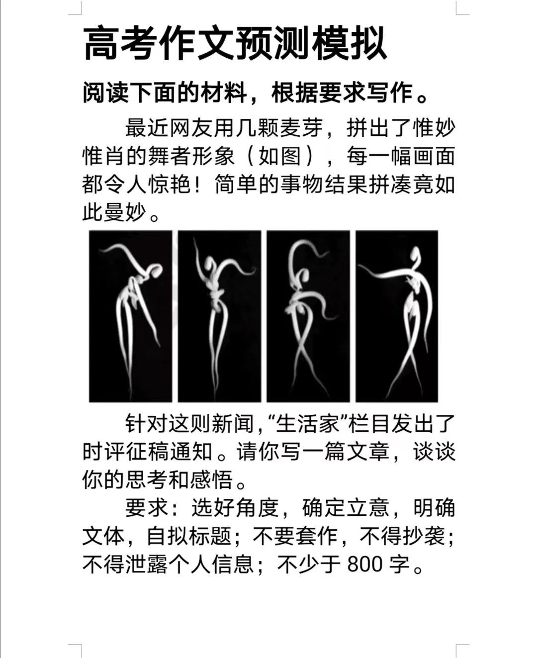 【高考作文预测模拟范文】