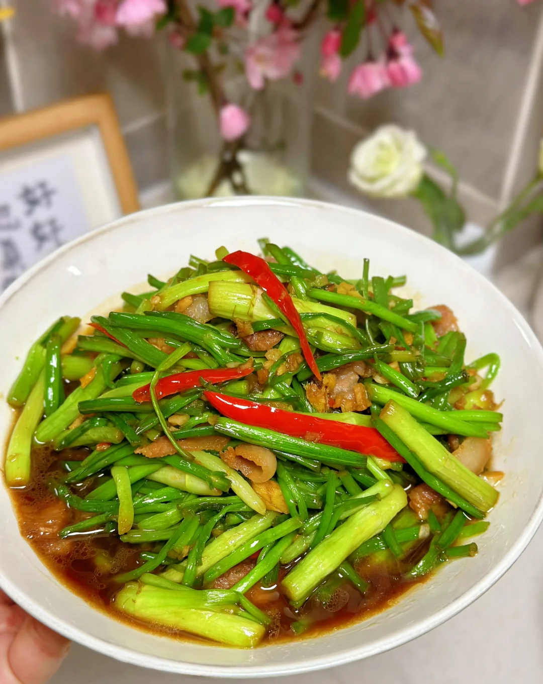 水芹菜炒肉////家常下饭菜