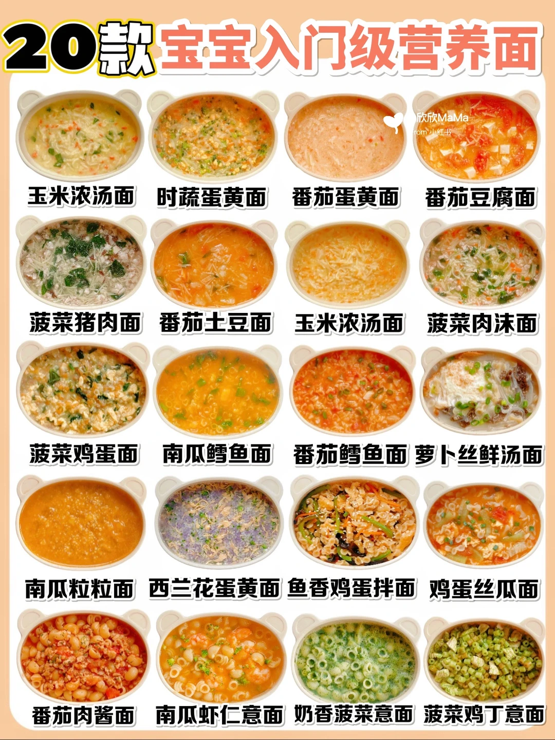 入门级20款宝宝辅食面做法｜面条添加全攻略