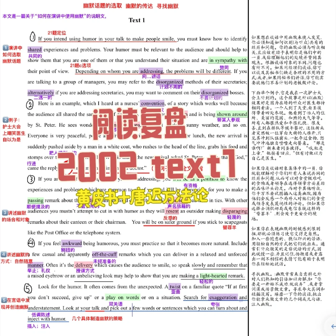 英一阅读复盘｜2001 text1