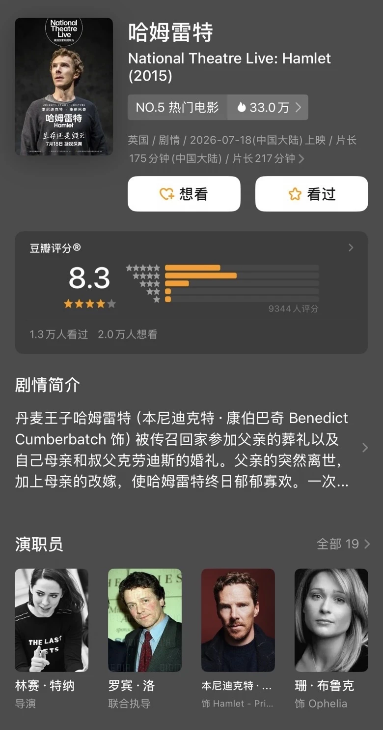 排期好少🎬要错过这部高分佳作了～