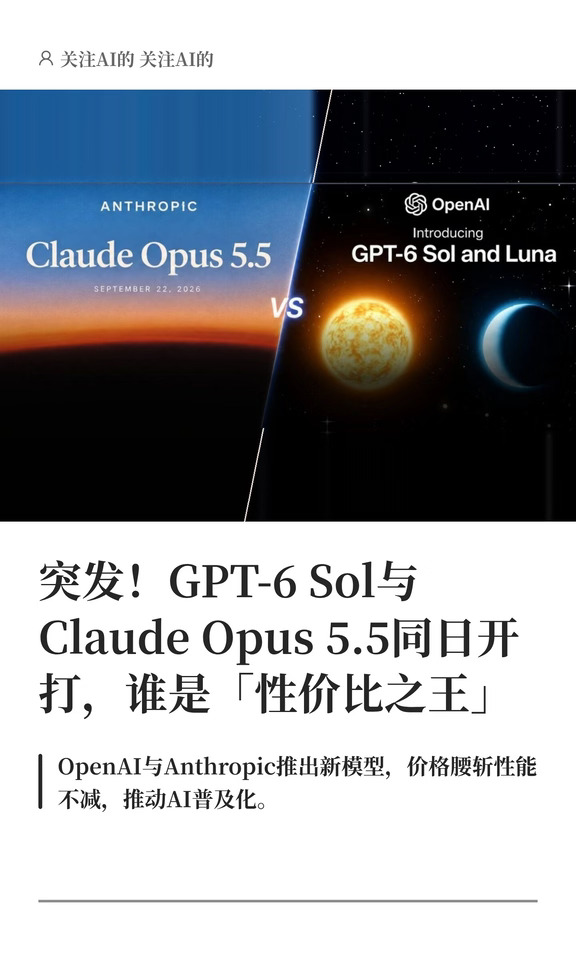 突发！GPT-6 Sol与Claude Opus 5.5同日开打