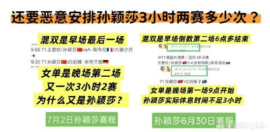同为兼项选手，别人一日一赛，孙颖莎不足4小时背靠背双赛，一次又一次！现...