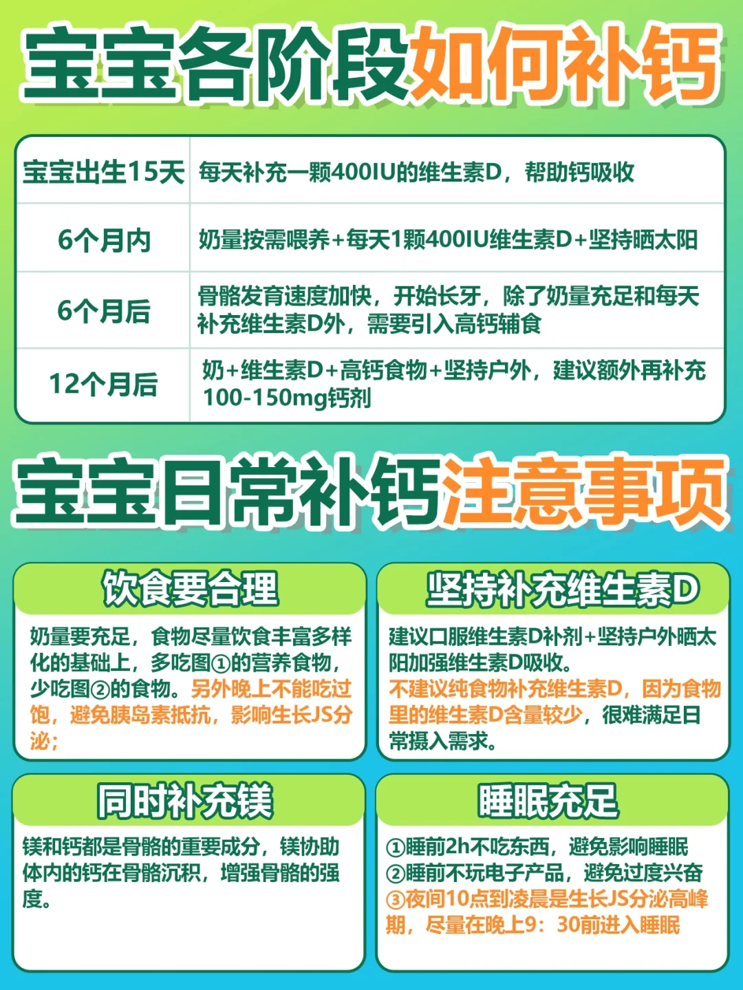 彩虹食物🌈宝宝追高所需要的营养素清单