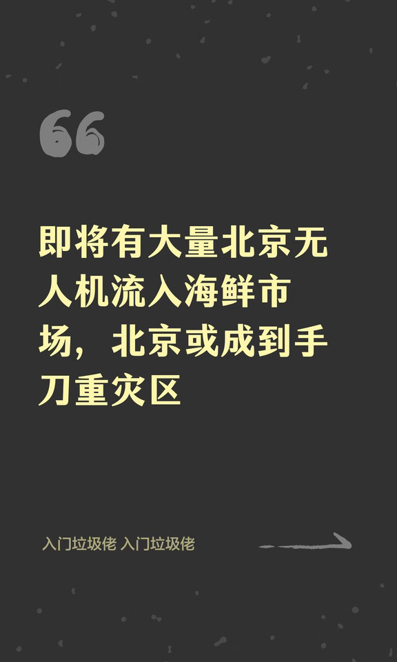 即将有大量北京无人机流入海鲜市场，北京或
