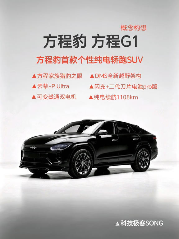方程豹首款个性纯电轿跑SUV，对标宝马X6