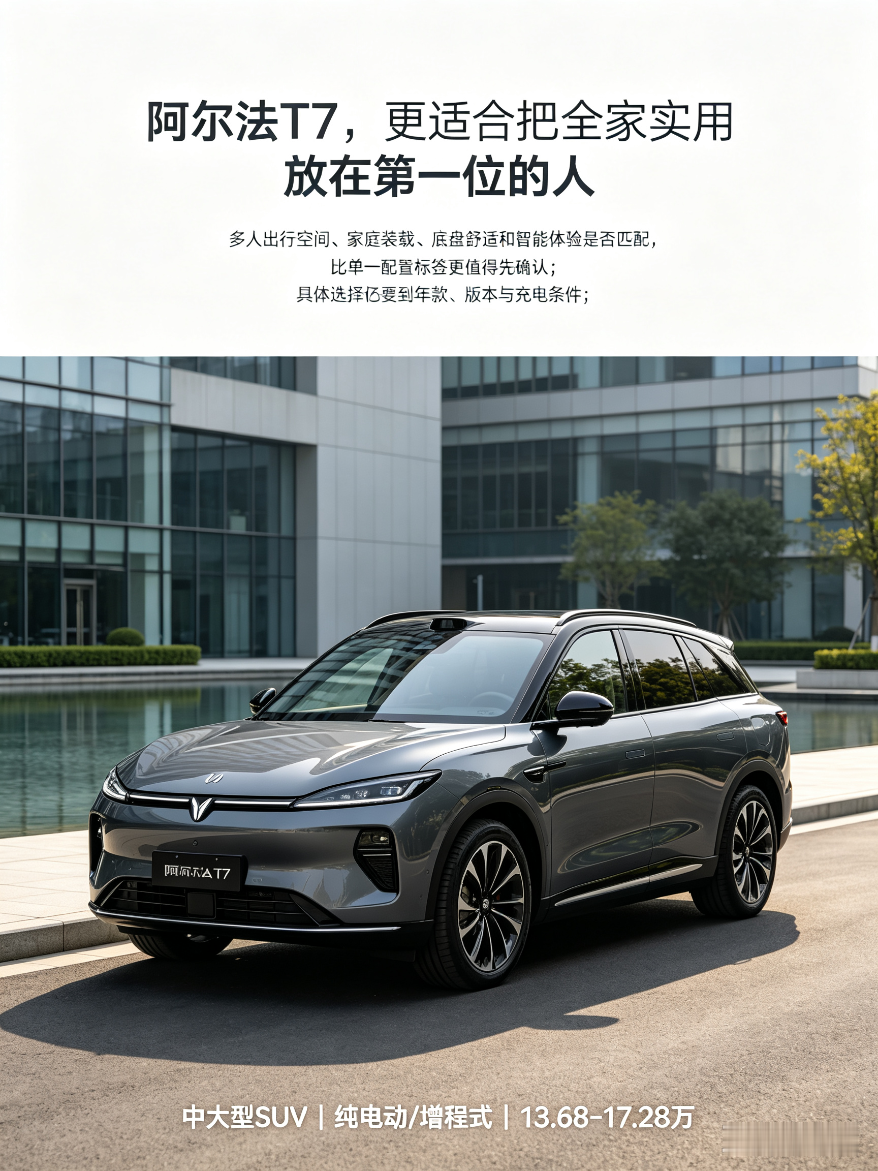 极狐阿尔法T7更适合把“全家实用”放在第一位的人，尤其是多人出行、周末露营或对空间与装载有要求的家庭；典型讨论中常提到大空间、家庭装载、底盘舒适和智能体验。但它并非唯一人群，具体版本选择仍应结合充电条件、预算及年款配置判断。【来自懂车帝车友圈】