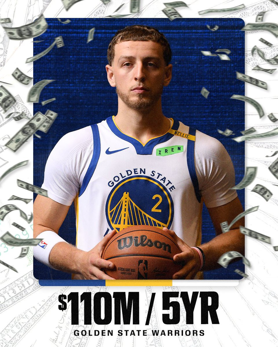 #nba##勇士# 
波杰姆斯基5年1.1亿美元，全保障合同续约勇士。此次续约，可以给勇士在明年夏天保留高达5500-6000万美元的薪资空间。 ​
