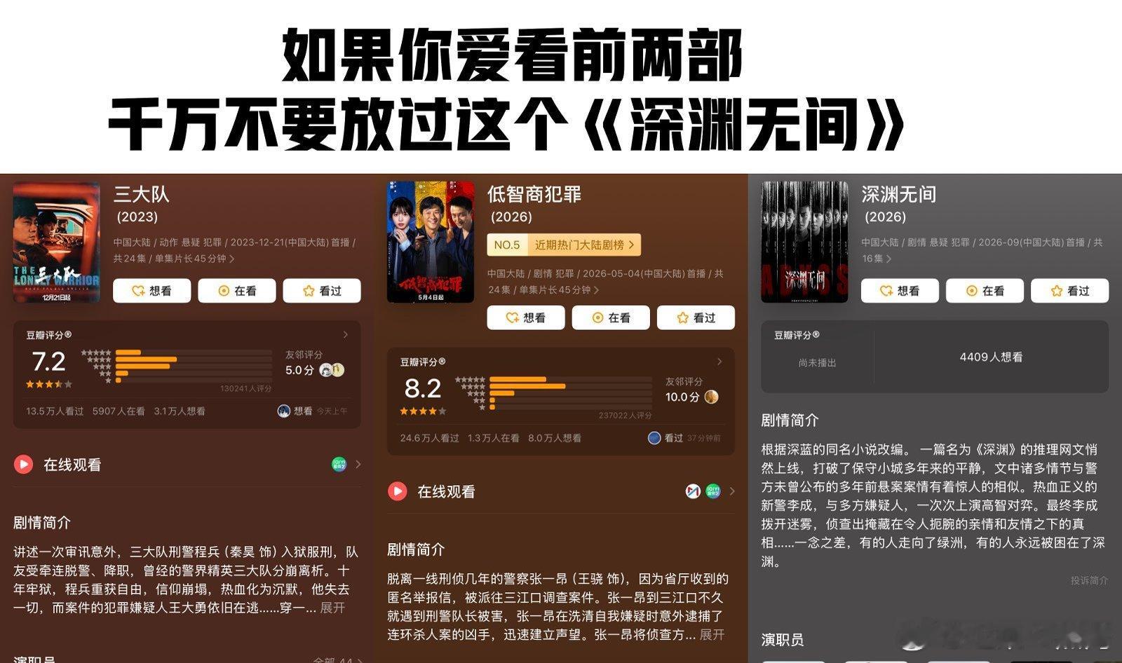 #深渊无间纯血悬疑剧上新##剧集深渊无间# 绝绝子！8年前的悬案被写成小说，细节全对上了！今晚iqy开播，这悬疑剧我追定了 ​