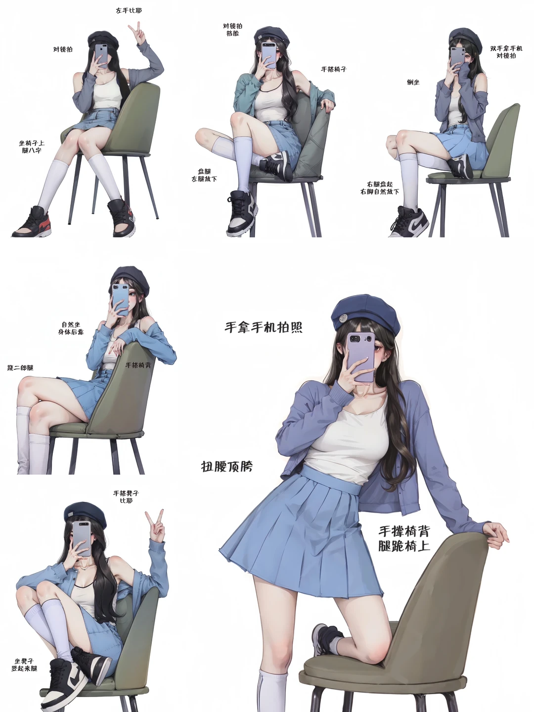 超A 对镜坐姿pose 合集｜这样拍太高级了💓