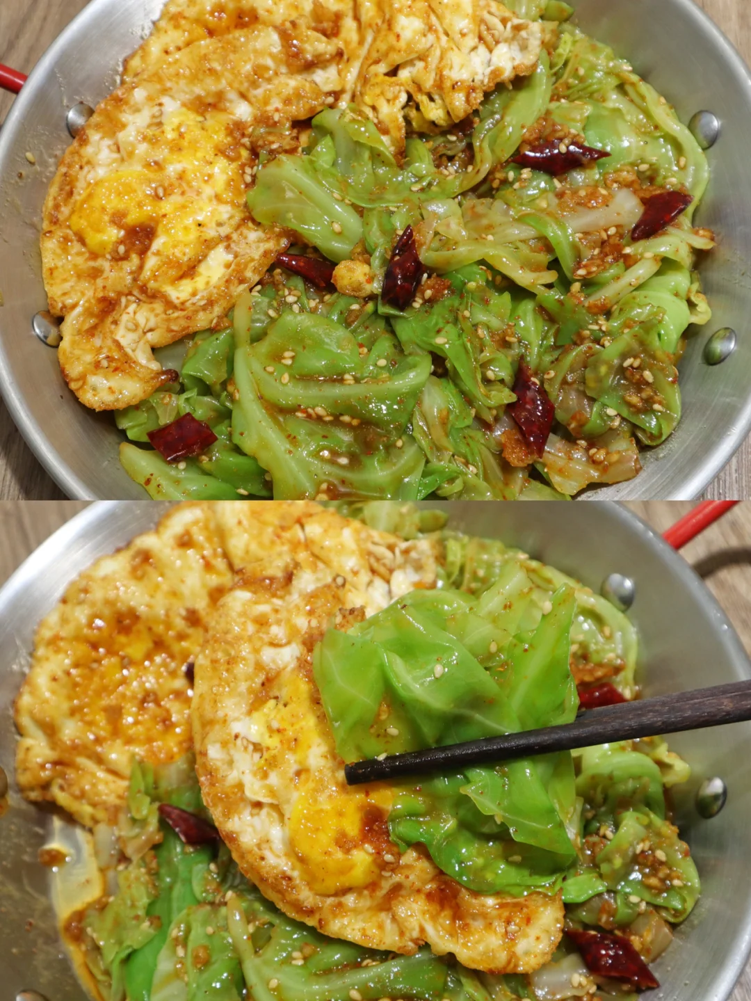 一辈子都吃不腻🔥香辣荷包蛋拌包菜太香啦❗️