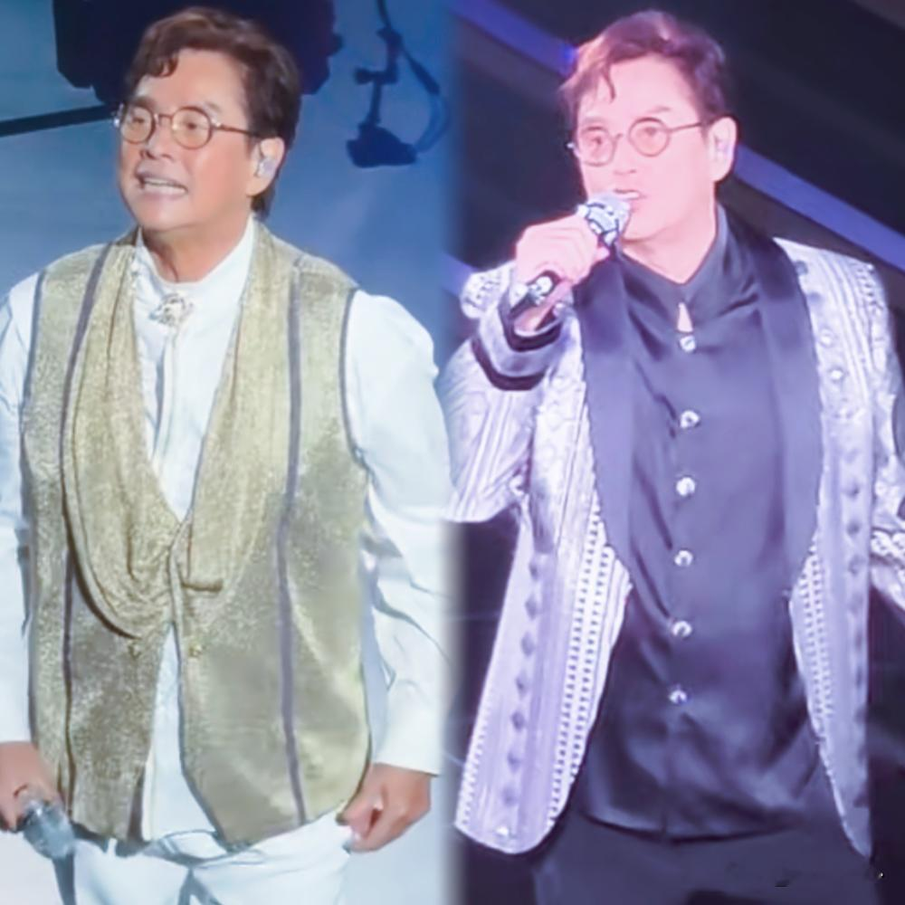 现在演唱会卷到流程卡秒，谭咏麟偏不。
76岁，红馆开唱，中途看见台下的李克勤，直接招呼：上来。没彩排，没耳返，没走位，灯光都没预，一首《朋友》纯靠默契硬唱，台下直接炸了。
反观现在很多演出，所谓的即兴互动全是固定环节，哪分钟尖叫哪分钟催泪，都给你排得明明白白。观众还没哭，提词器先提醒了。
谭咏