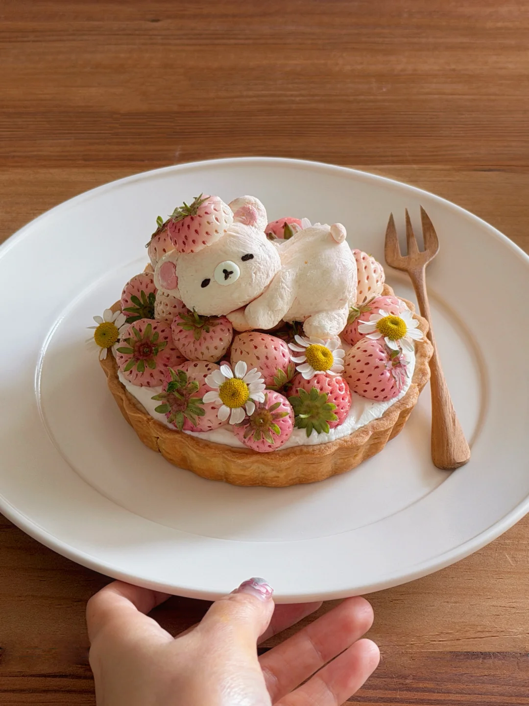 （˶ ╸㉨  ╸˵）轻松熊粉玉草莓挞🥧