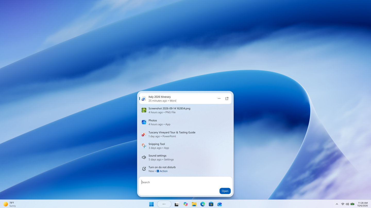 Windows 11 搜索框终于升级了！基于 WinUI 3 重构，支持内联操作、深色模式，还能直接控制手机发短信。搜索框越来越像一个万能入口了。Windows Insider 预览版已上线，想尝鲜的可以冲了。 ​