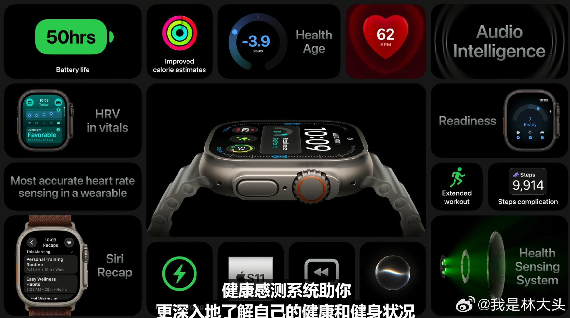 #苹果发布会# 
S11芯片手表
Apple Watch Series 12 ，399刀起
Apple Watch Ultra 4，799刀起 ​